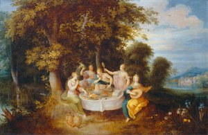 De vijf zintuigen ... door Frans II the Younger Francken