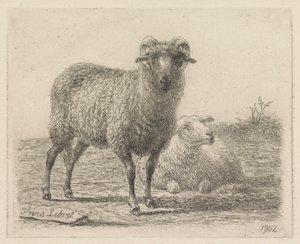 Ram en schaap door Frans Lebret