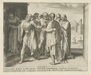 Lot maant de menigte tot kalmte door Frans Menton