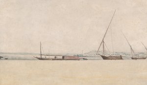 Tropisch kustlandschap, 17e eeuw door Frans Post.