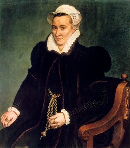 Portret van een vrouw, ca. 1565-1581 door Frans Pourbus the Elder