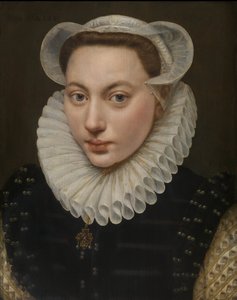 Portret van een jonge vrouw door Frans Pourbus the Elder