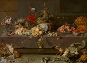 Bloemen en fruit