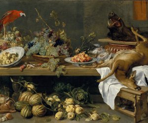Stilleven met fruit, groenten en dood wild, 1635 door Frans Snyders or Snijders