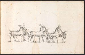 Span van de eerste praalwagen in de optocht voor de Heilige Rombout, 1825