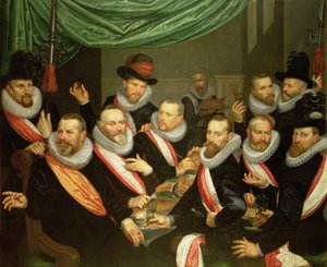 Banket van de officieren en onderofficieren van de burgerwacht van San Jorge door Frans de Grebber