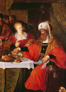 Herodes en Herodias op het feest van Herodes (detail) door Frans the Elder Francken