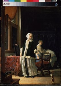 De ochtend van een jonge vrouw door Frans van Mieris