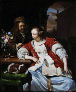 Het onderbroken lied: portret van de kunstenaar en zijn vrouw, 1671