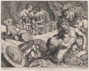 Bacchus en Dronken Silenus door Frans van den Wyngaerde