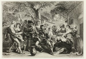 Soldaten en Boeren door Frans van den Wyngaerde