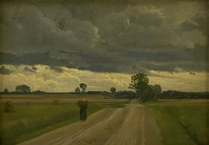 Landschap in grijs weer door Frants Henningsen