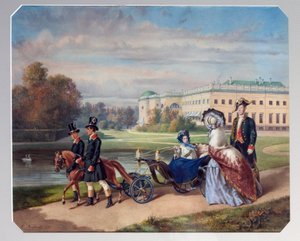 De wandeling van groothertogin Maria Alexandrovna van Rusland