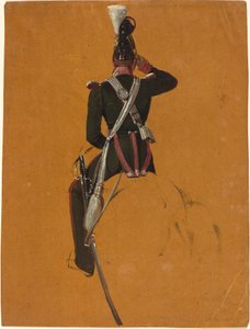Een Bereden Cavalerieofficier van Achteren Gezien door Franz Adam