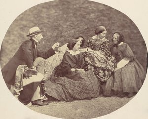 [Mathias Höusermann, Marie Antoine, Elise Höusermann, en Pepe Wöss], 1850s-60s door Franz Antoine