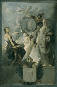 Hulde aan keizerin Maria Theresia door Franz Anton Maulbertsch