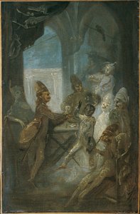 Theaterscène (spelende kinderen als soldaten?)
