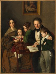 De componist Johann Baptist Gänsbacher 1778-1844 en zijn familie, ca. 1838 door Franz Anton Stecher