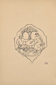 Boerenpaar (hoekvulling van een meubelstuk?) door Franz Barwig d. Ä.