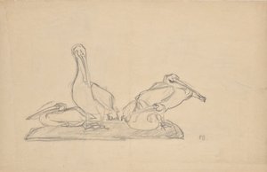 Ontwerp voor een pelikaan groep door Franz Barwig d. Ä.