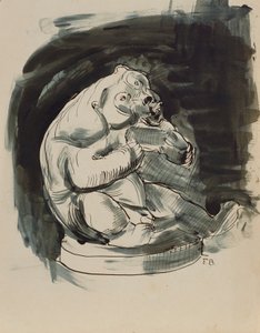 Zittende Maleise beer door Franz Barwig d. Ä.