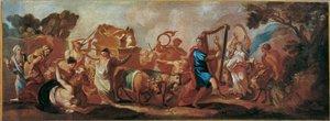 De overbrenging van de Ark des Verbonds door de zingende en dansende David door Franz Carl Remp