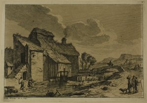 De molen bij de stroom door Franz Edmund Weirotter