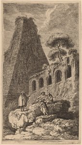 De Piramide van Sesto bij de Poorten van St. Pauli in Rome