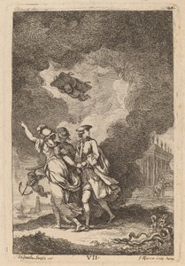 Bij de Aankomst in Rome: pl. 7 door Franz Edmund Weirotter after Étienne de Lavallée Poussin