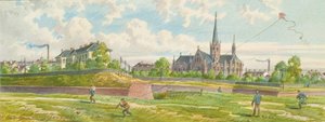 Tussen Westbahn en Mariahilfer Linie (uitzicht op de Linienwall) door Franz Gerasch
