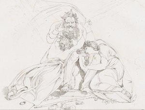 Der Tod des Oedipus, 1806 door Franz Hegi
