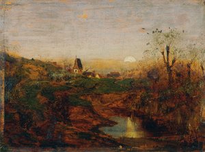 Schemering in het moeraslandschap door Franz Hoffmann von Fallersleben