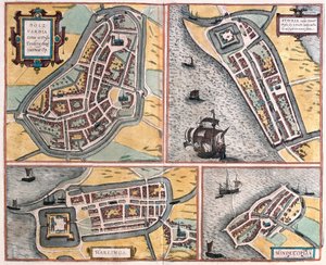 Bolsward, Stavoren, Harlingen en Hindeloopen, Nederland (gravure)