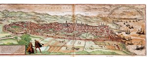 Kaart van Barcelona - Spanje (gravure)