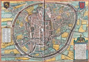 Kaart van Brussel (Bruxella), België (ets)