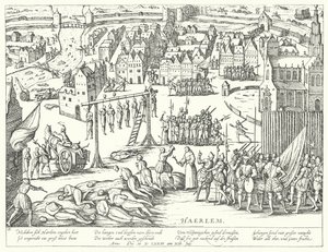 Massa-executies uitgevoerd door de Spanjaarden in Haarlem, Nederland, 1573