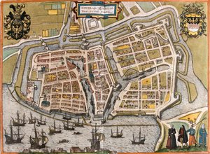 Plan van Emden (Emuda), Duitsland door Franz Hogenberg