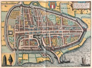 Rotterdam, Nederland (gravure) door Franz Hogenberg