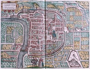 Trento, Italië (gravure)
