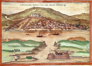 Uitzicht op Sibenik door Franz Hogenberg