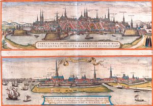 Uitzichten op Lubeck (Lubeca) en Hamburg (Hamburga), Duitsland