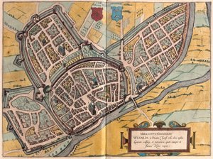Wesel in Noordrijn-Westfalen, Duitsland (gravure)