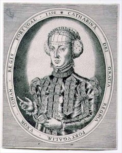 Portret van Catherine, koningin van Portugal, vrouw van John III door Franz Huys