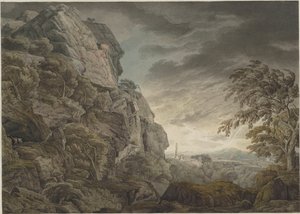 Heroïsch landschap in de onweersbui door Franz Innocenz Josef Kobell