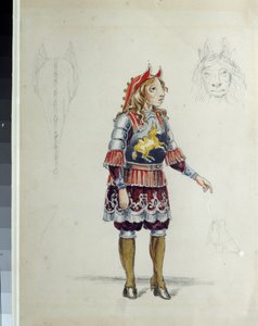 Kostuumontwerp voor het ballet "Het kleine gebochelde paard" van Cesare Pugni door Franz Iosifovich Nordmark