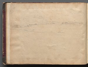Album met uitzichten van Rome en omgeving, landschapsstudies, pagina 03b: Romeins panoramisch landschap door Franz Johann Heinrich Nadorp