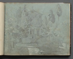 Album met Zichten van Rome en Omgeving, Landschapsstudies, pagina 05a: Saint Isidoro door Franz Johann Heinrich Nadorp