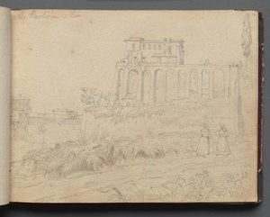 Album met Zichten van Rome en Omgeving, Landschapsstudies, pagina 07a: Villa Barberini in Rome