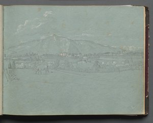 Album met uitzichten van Rome en omgeving, landschapsstudies, pagina 10a: Romeins landschap door Franz Johann Heinrich Nadorp