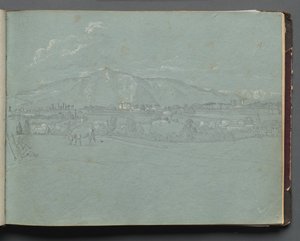 Album met Zichten op Rome en Omgeving, Landschapsstudies, pagina 10a: Romeins Landschap door Franz Johann Heinrich Nadorp